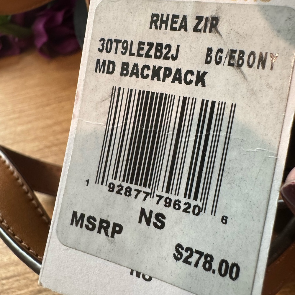 NWT Michael Kors Rhea Medium Logo Jacquard Backpack - Picture 7 of 7